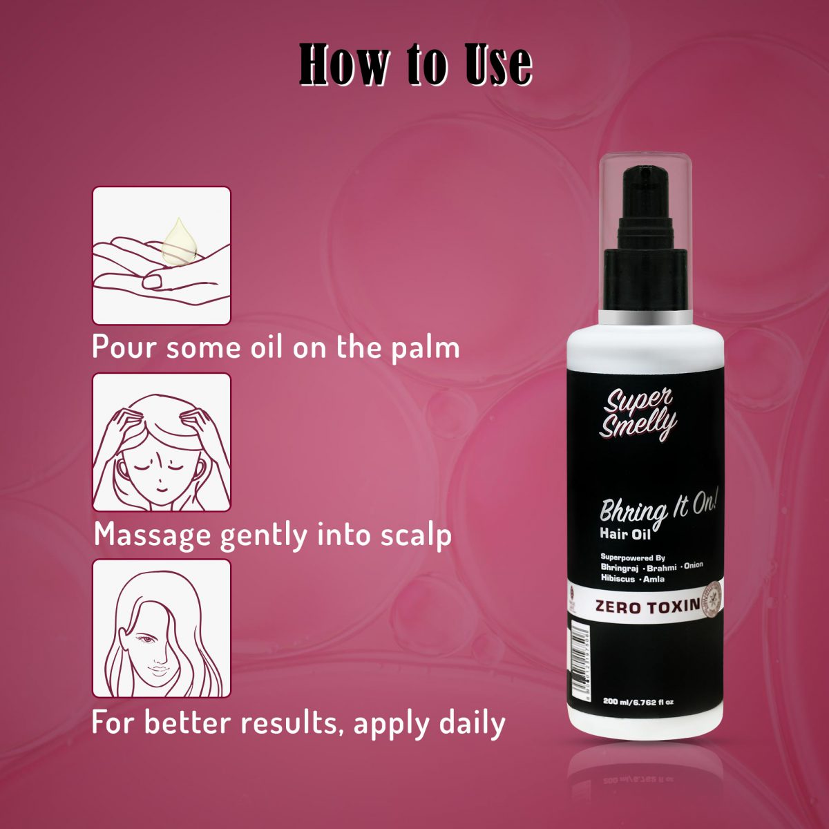 best hair oil for men | natural hair oil of supersmelly | best hair oil for women | Supersmelly bhringraj hair oil