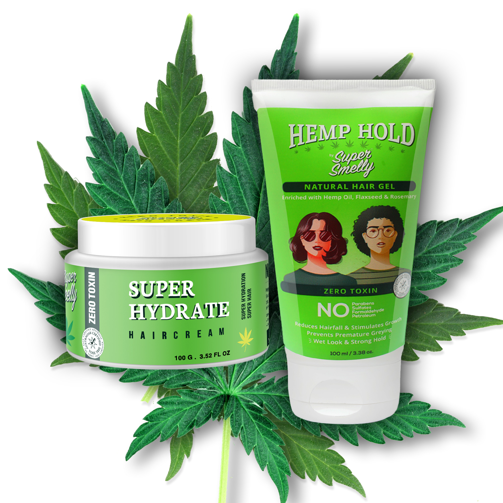 Hemp Hair Care & Styling Combo | Buy Organic Hair Gel & Hair Cream Online